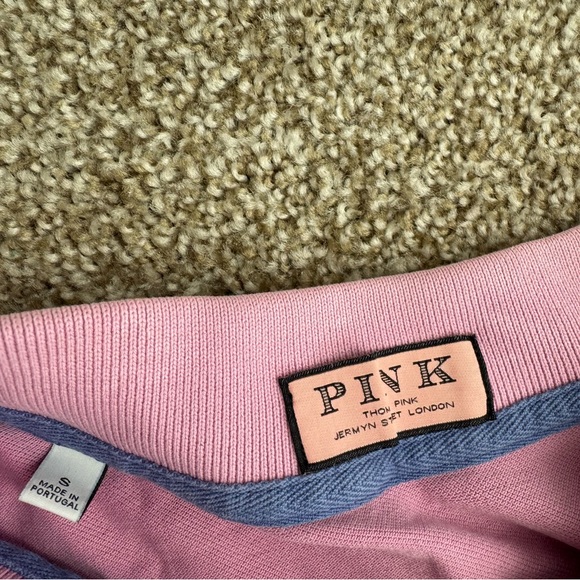 Thomas Pink Polo Shirt in Pink and Blue Classic Design - Picture 3 of 3